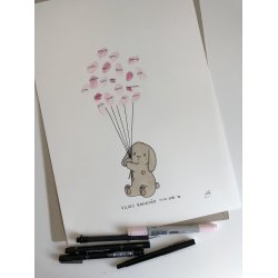 Fingeraftryk, siddende kanin