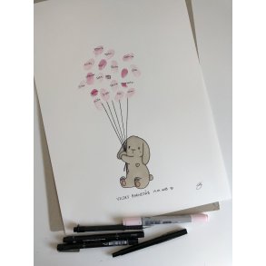 Fingeraftryk, siddende kanin